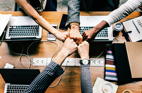 Group of people hands